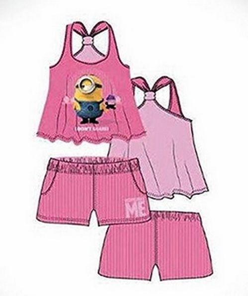 Conjunto camiseta y shorts de los Minions Rosa