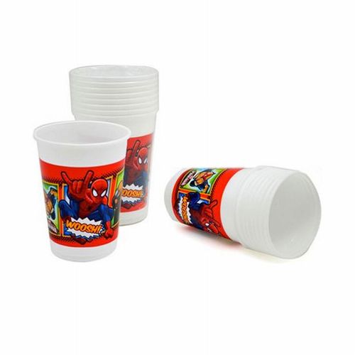 Pack de 10 vasos de plástico de Spiderman