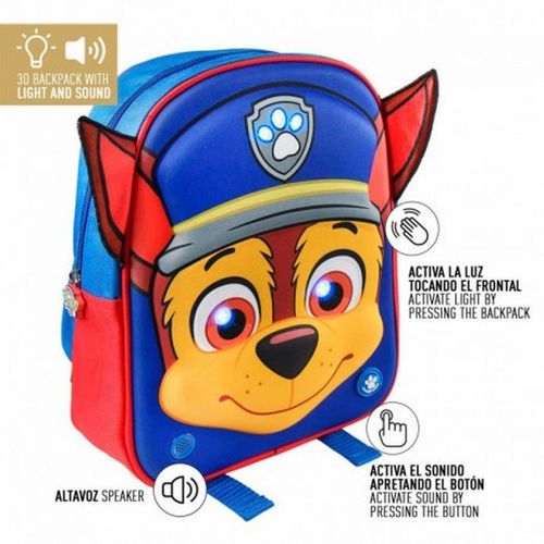 Mochila 3D relieve con luz y sonido Patrulla Canina Chase 32cm