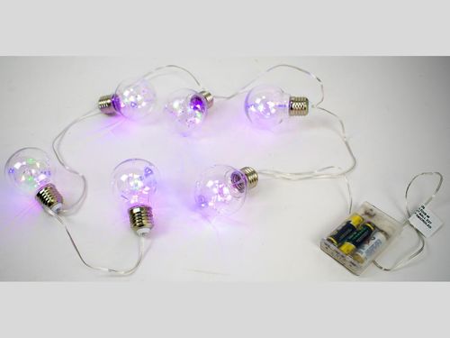 Guirnalda micro-led  6 bombillas  multicolor a pilas