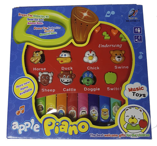 Piano manzana animales con actividades, luz y sonido