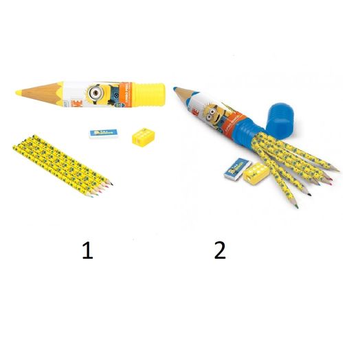 Lápiz jumbo con material escolar Minions