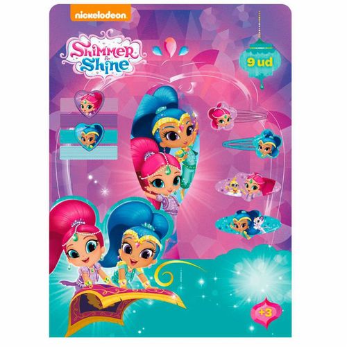 Set accesorios pelo y cepillo Shimmer and Shine 9 pzs