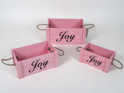 Set 3 cajas de madera Joy