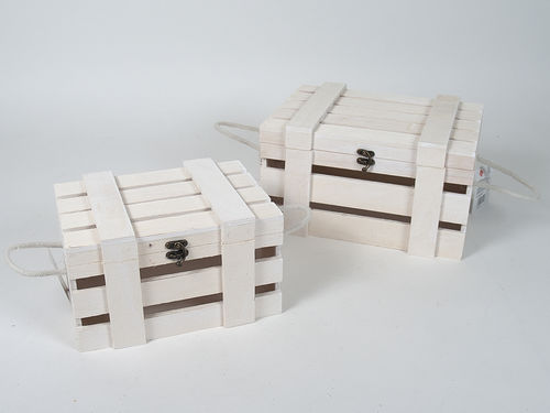 Set 2 cajas de madera con tapa Muse