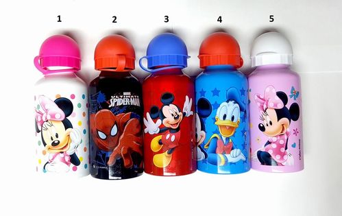 Botella cantimplora aluminio Disney y Spiderman 400 ml  Modelo-3