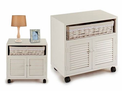 Mueble bandeja con 2 puertas color blanco