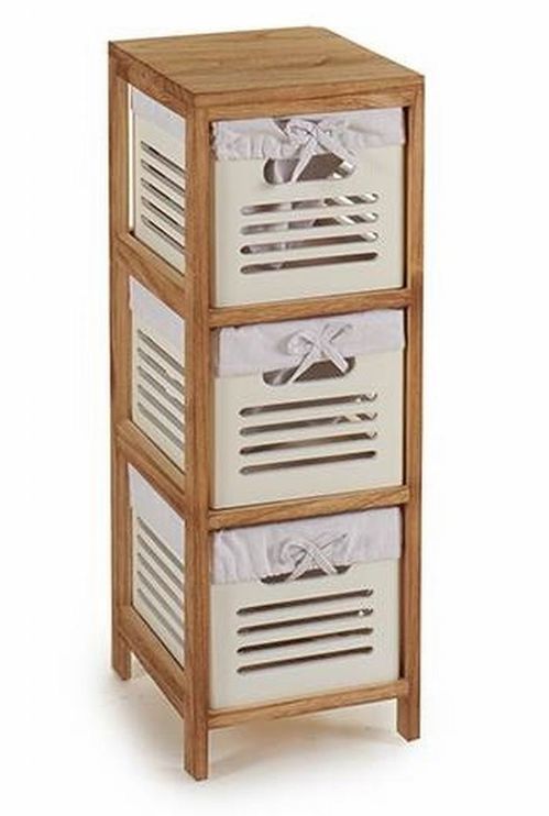 Mueble de madera con 3 cajones estrecho blanco