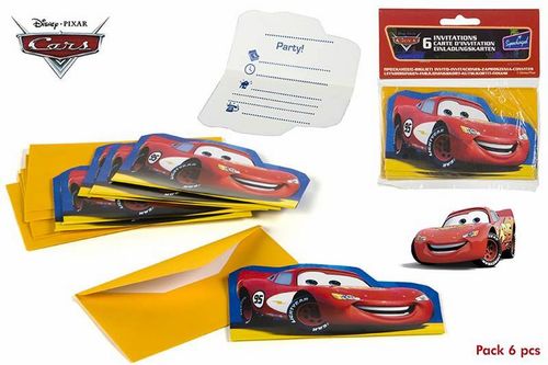 Pack 6 invitaciones Cars Disney