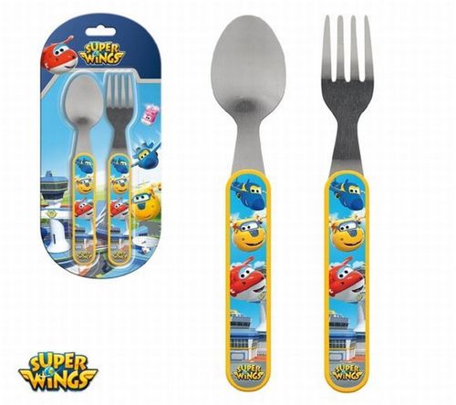 Set 2 cubiertos metal Super Wings