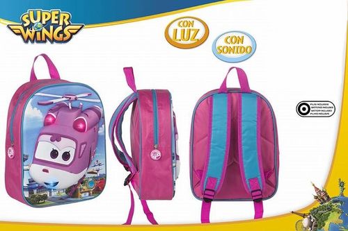 Mochila con luz y sonido de Super Wings "Dizzy" 26 x 9 x 34 cm