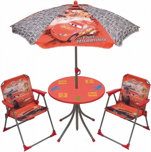 Set mesa con sombrilla y sillas Cars Disney