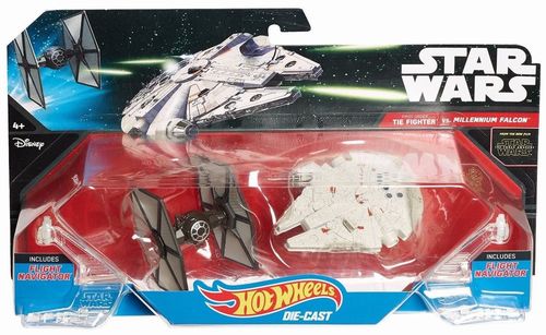 Pack de 2 naves de Star Wars de Hot Wheels -The Fighter Vs Milennium Falcon