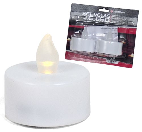 Set 2 velas LED 4cm plástico