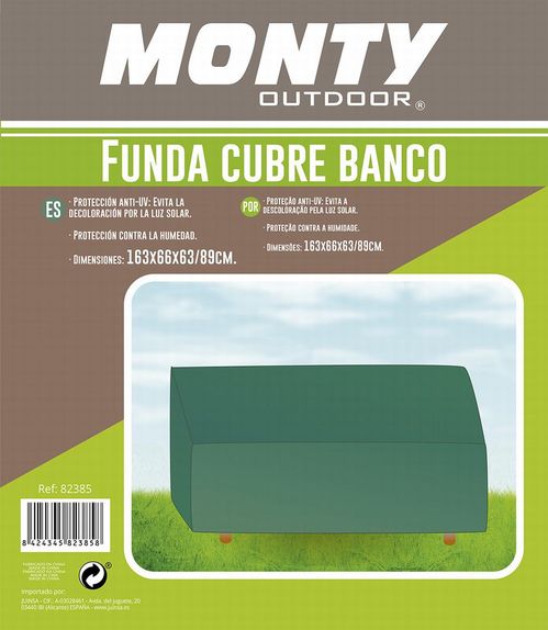 Funda banco rafia verde 66 x 163 x 89 cm