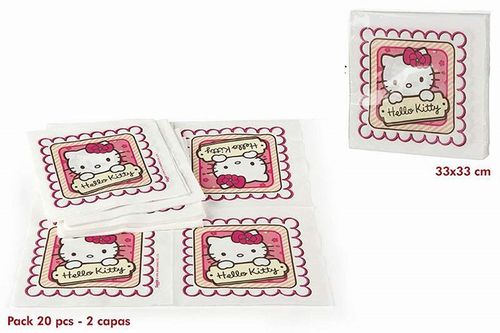 Pack 20 servilletas Hello Kitty 33 cm