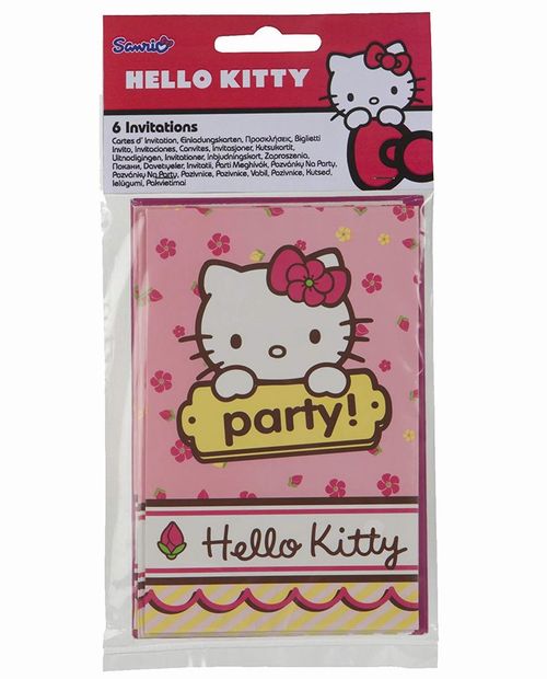 Pack 6 invitaciones Hello Kitty