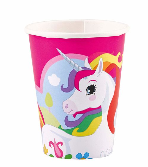 Pack 8 vasos 266ml Unicornio