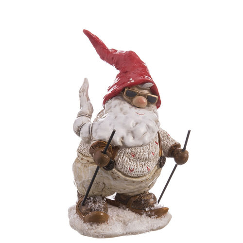 Figura Navidad Papá Noel bastones nieve poliresina 7x6x13,50cm