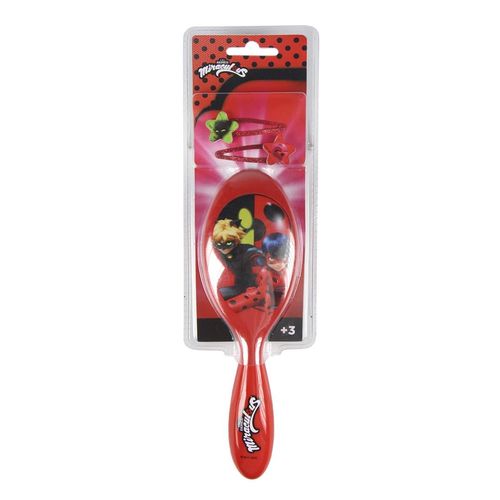 Set cepillo y pinzas para el pelo Prodigiosa Ladybug