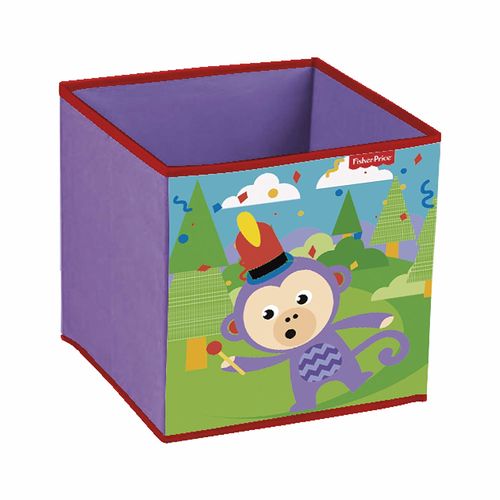 Cubo de almacenaje contenedor Fisher Price mono 31x31cm