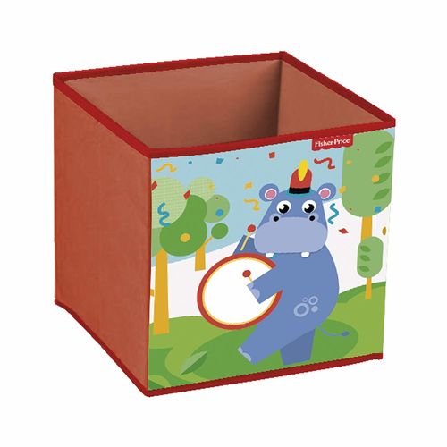 Cubo de almacenaje contenedor Fisher Price hipopótamo 31x31cm