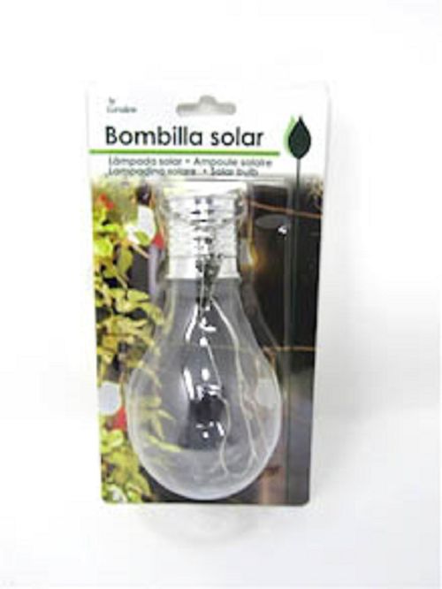 Bombilla solar de plástico transparente