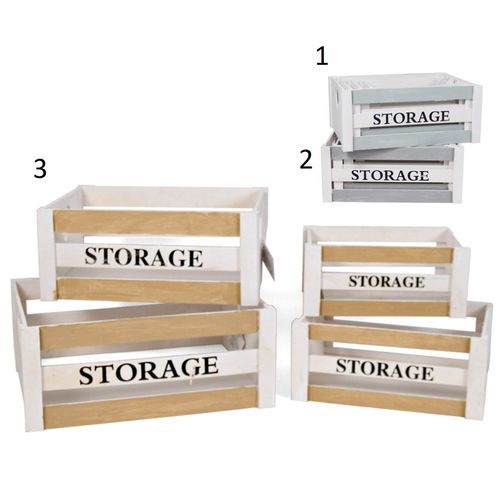 Set de 4 cajas de madera Storage