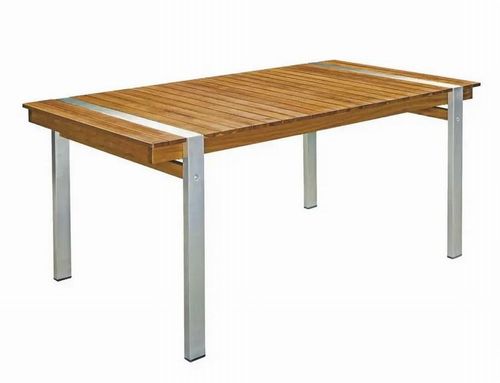 Mesa de madera y acero inoxidable Norah