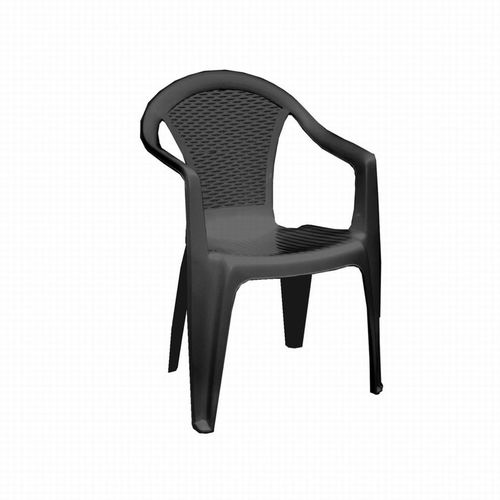 Silla de plástico antracita negra Kora