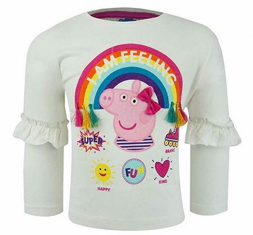 Camiseta manga larga blanca de Peppa Pig