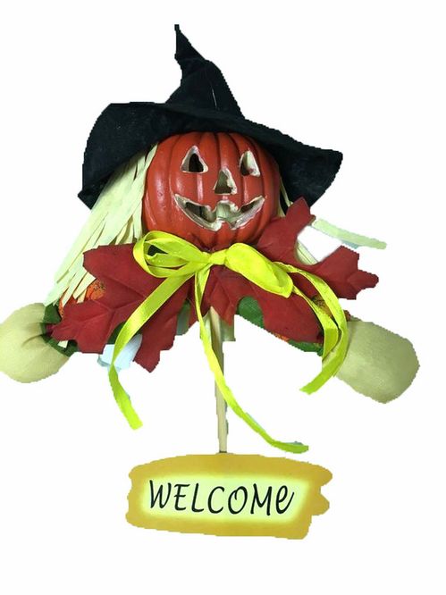 Figura decoración Bruja Halloween "Wellcome" 20 cm