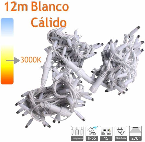 Guirnalda cordón led 12m 180 leds  interconectable (max. 5) exterior profesional eventos