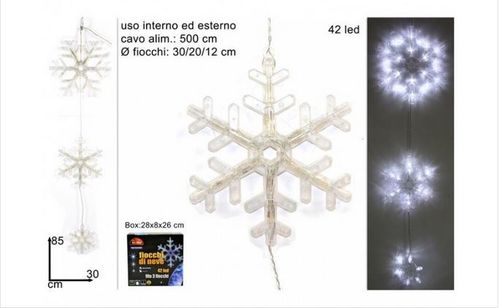 Guirnalda Navidad copos de nieve 42 LEDs