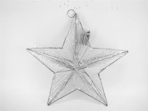 Estrella con luz plateada 15 LEDs 40cm