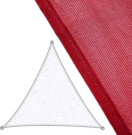 Toldo vela triangular rojo 5 metros