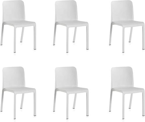 Silla de plástico blanca Grana 53x48x80 cm ( Pack de 6 un )