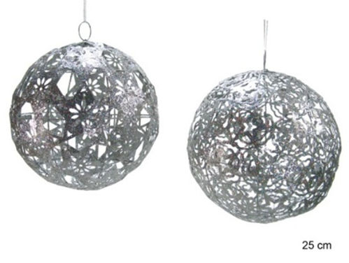 Bola metal decoración Navidad 25 cm