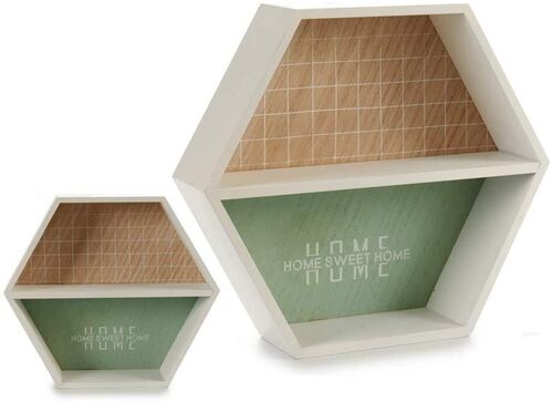 Estantería madera hexagonal Home