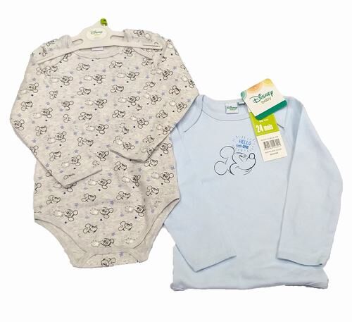 Pack 2 bodies de Mickey Mouse Disney 6 Meses