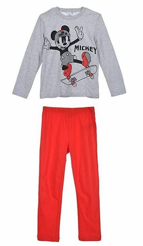 Pijama largo jersey gris Mickey Mouse