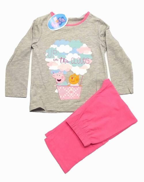 Pijama largo jersey gris Peppa Pig 3 años