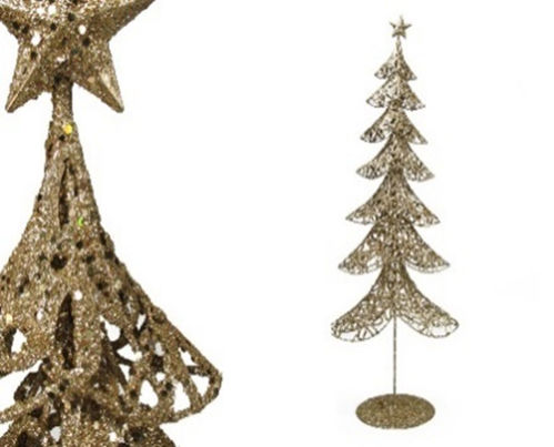 Árbol Metal Oro Decoración Navidad 80 cm