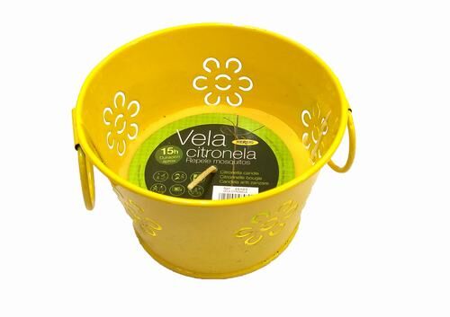 Vela citronella en cuenco metal 12 cm