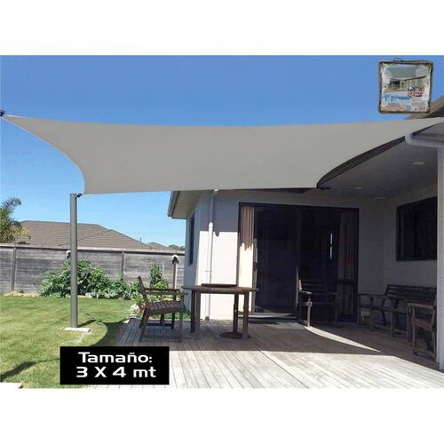 Parasol Vela Rectangular Gris 3 x 4 metros