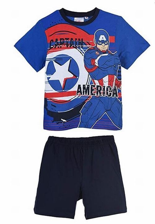 Pijama de verano azul Capitán América Marvel