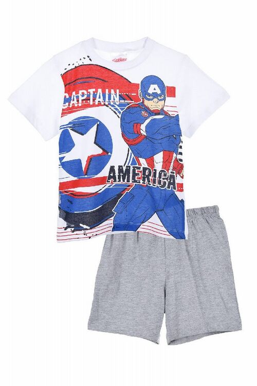 Pijama de verano blanco Capitán América Marvel