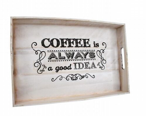 Bandeja de madera vintage Coffee 41 x 27 x 5 cm