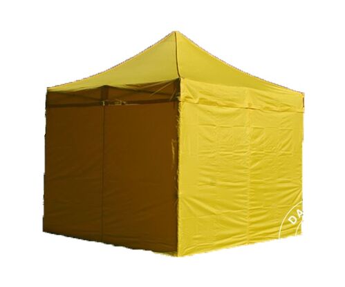 Carpa 3 x 3 plegable con paredes sin puerta amarilla