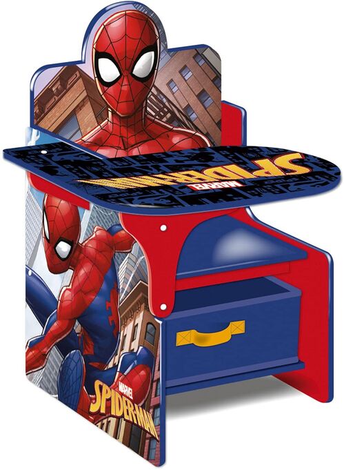 Silla pupitre con contenedor Spiderman 52x60x50cm